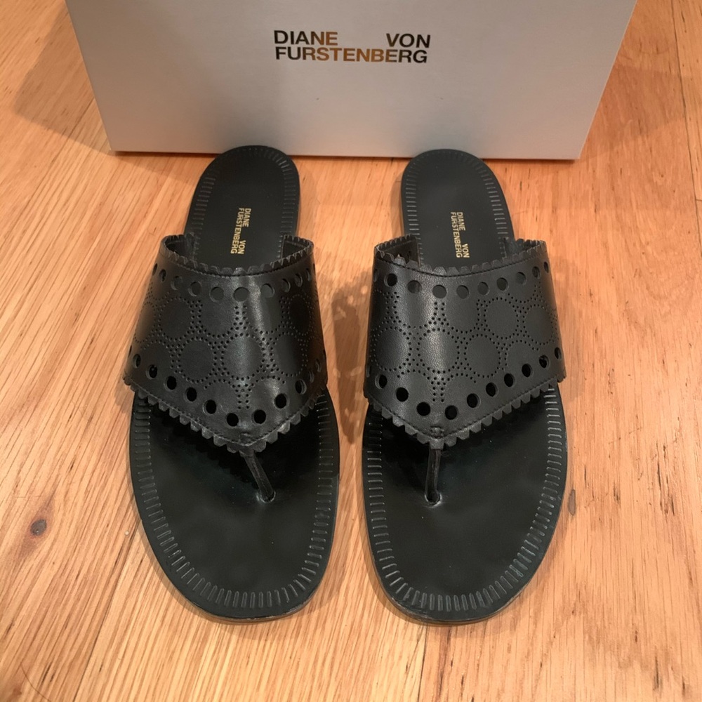 Diane Von Furstenberg sandals.